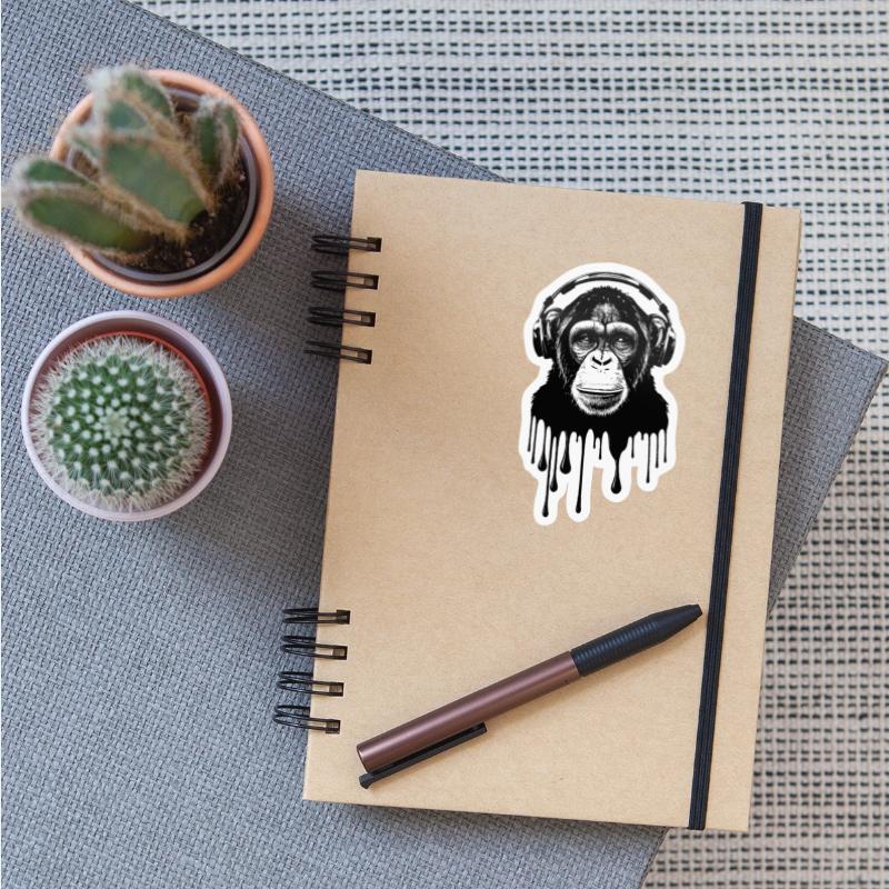 Chimpanzee with Headphones Monkey Music DJ