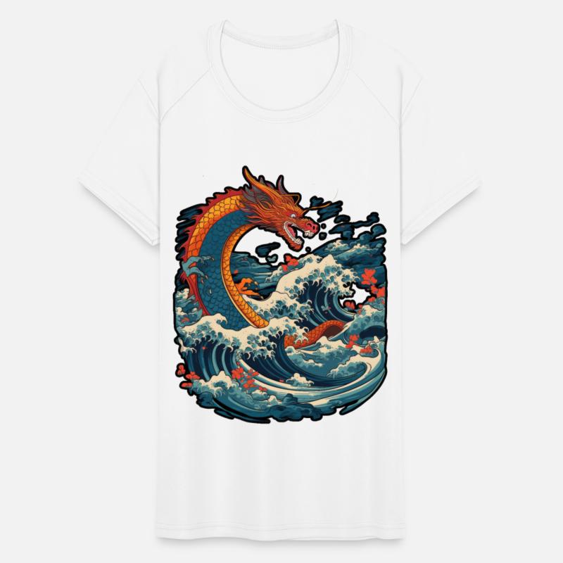 Chinese dragon emerging from water