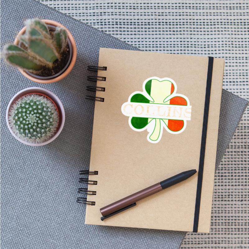 Collins Irish Surname Ireland Flag Shamrock