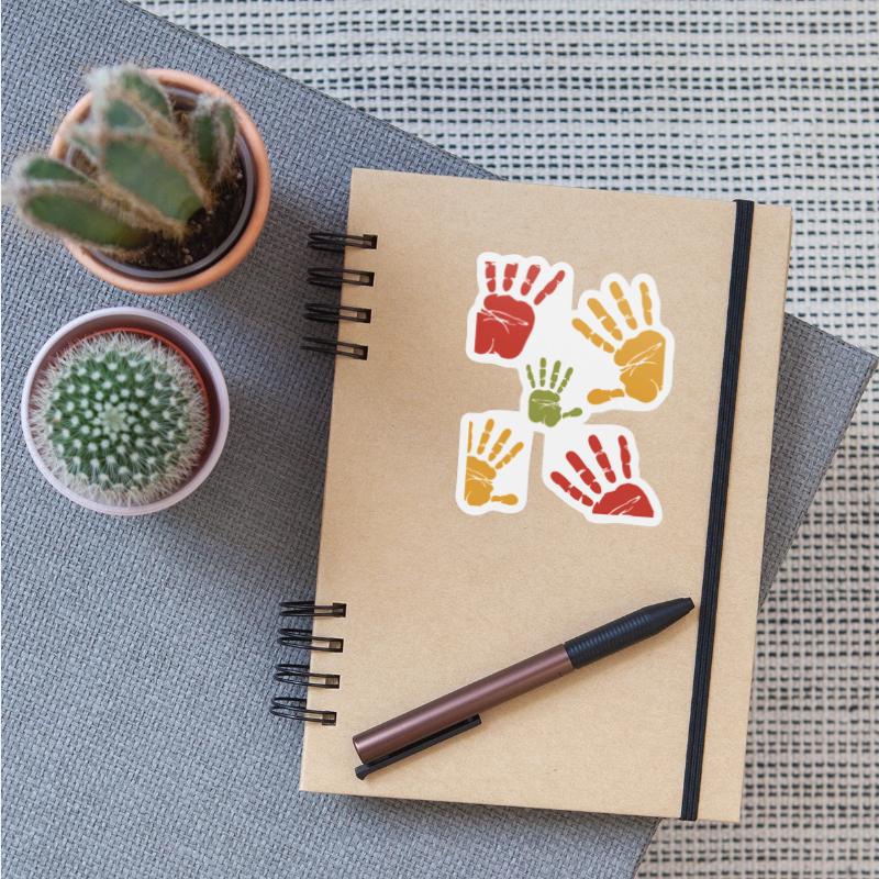 Colorful Handprint Pattern Rasta Vibe Unity T-Shir