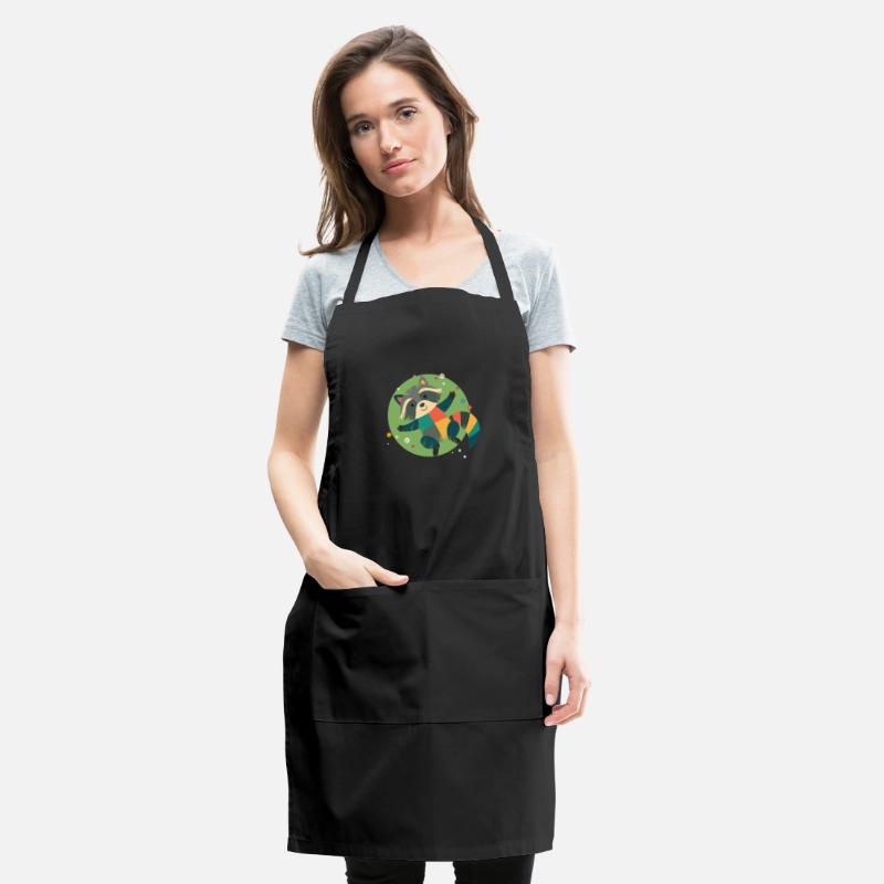 colorful raccoon lies relaxed in the green grass