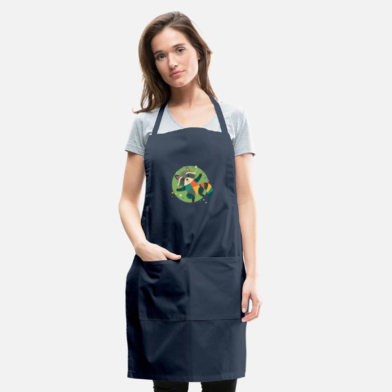 colorful raccoon lies relaxed in the green grass