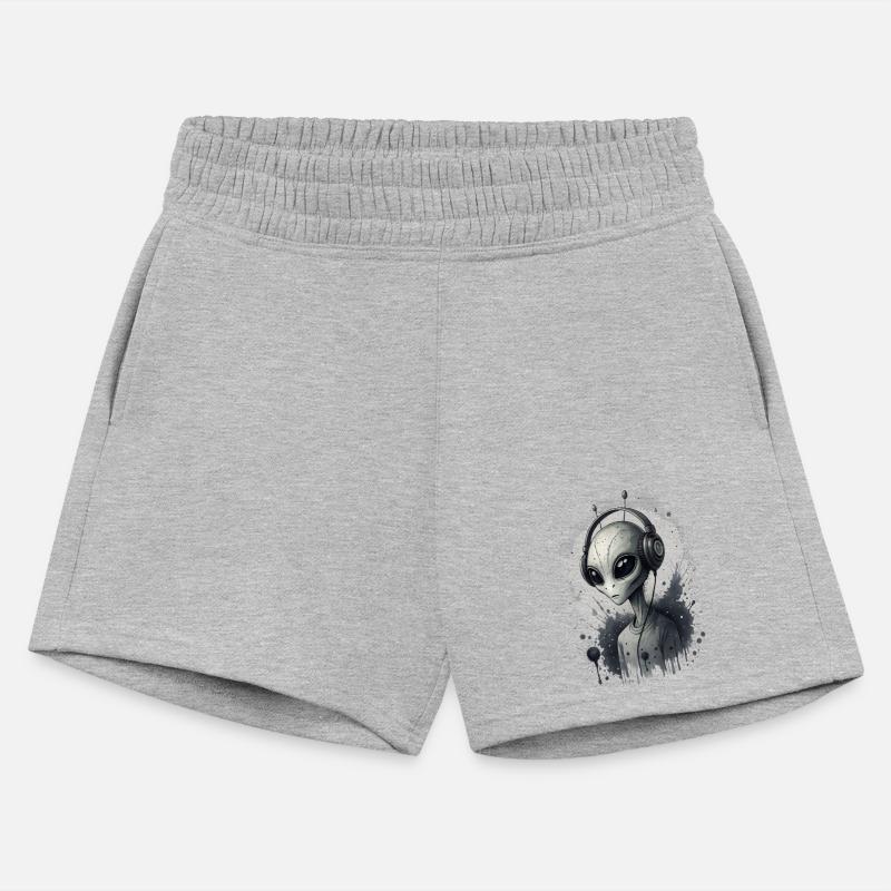 Cool alien wearing headphones