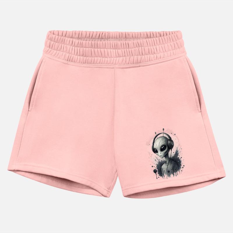 Cool alien wearing headphones