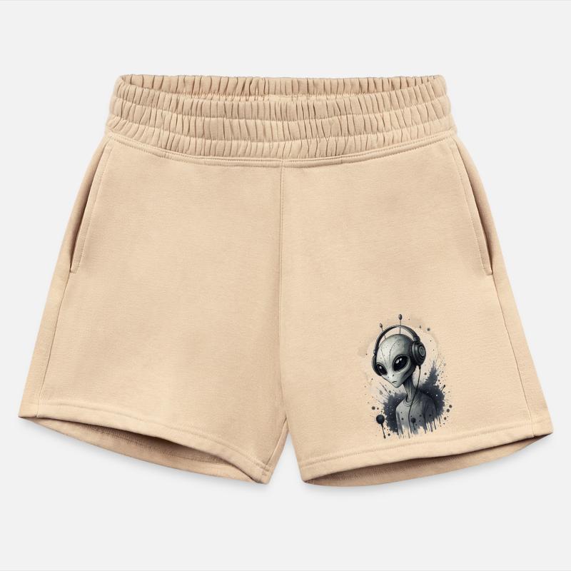 Cool alien wearing headphones