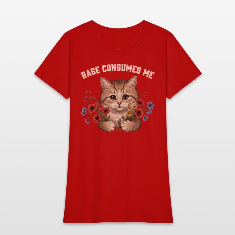 Cute Angry Cat with Flowers - Rage Consumes Me