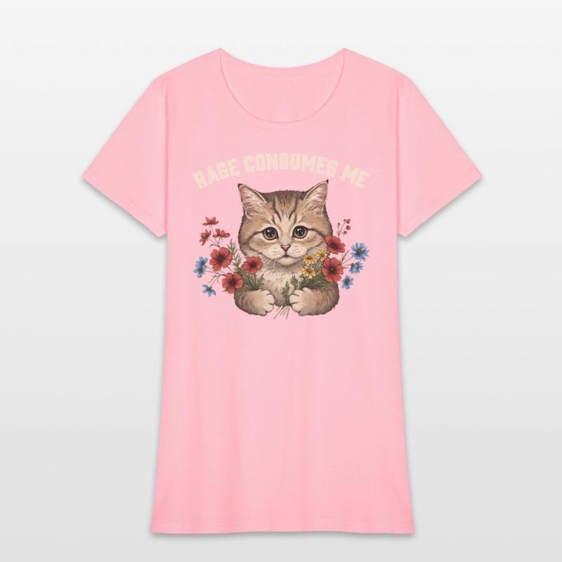 Cute Angry Cat with Flowers - Rage Consumes Me