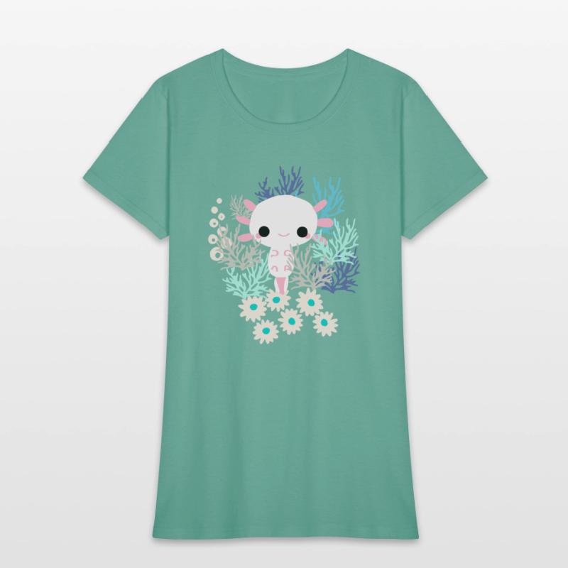 Cute Axolotl and Coral