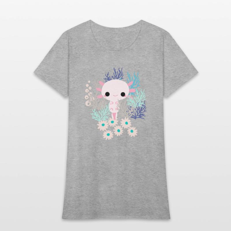 Cute Axolotl and Coral