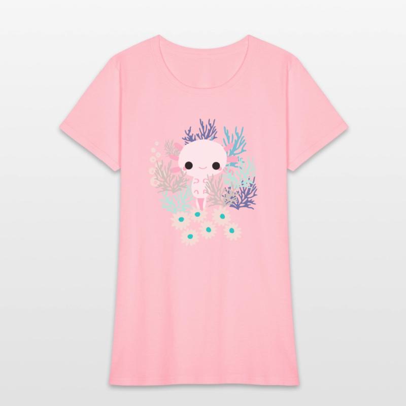 Cute Axolotl and Coral