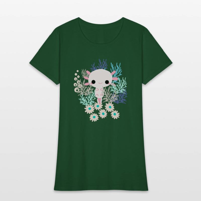 Cute Axolotl and Coral