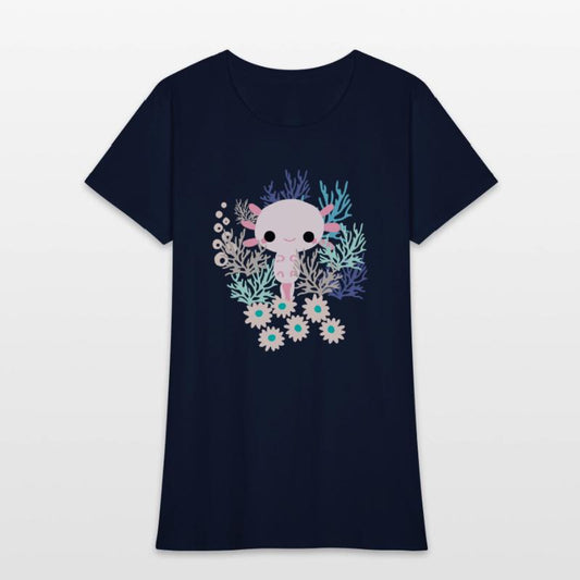 Cute Axolotl and Coral