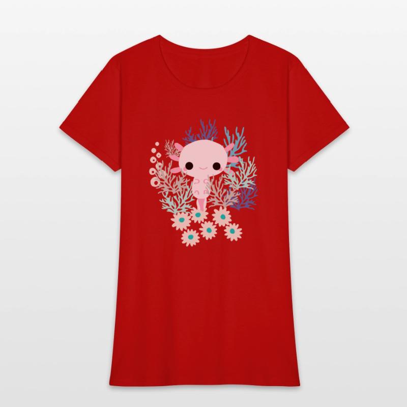 Cute Axolotl and Coral