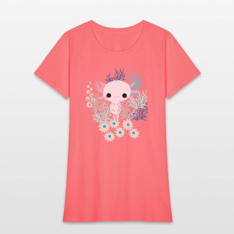 Cute Axolotl and Coral