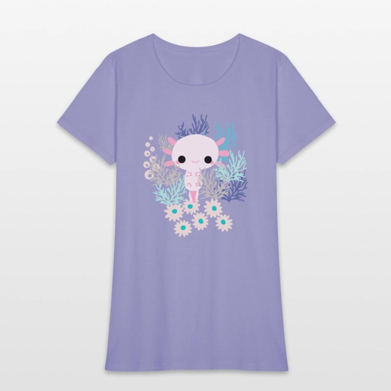 Cute Axolotl and Coral