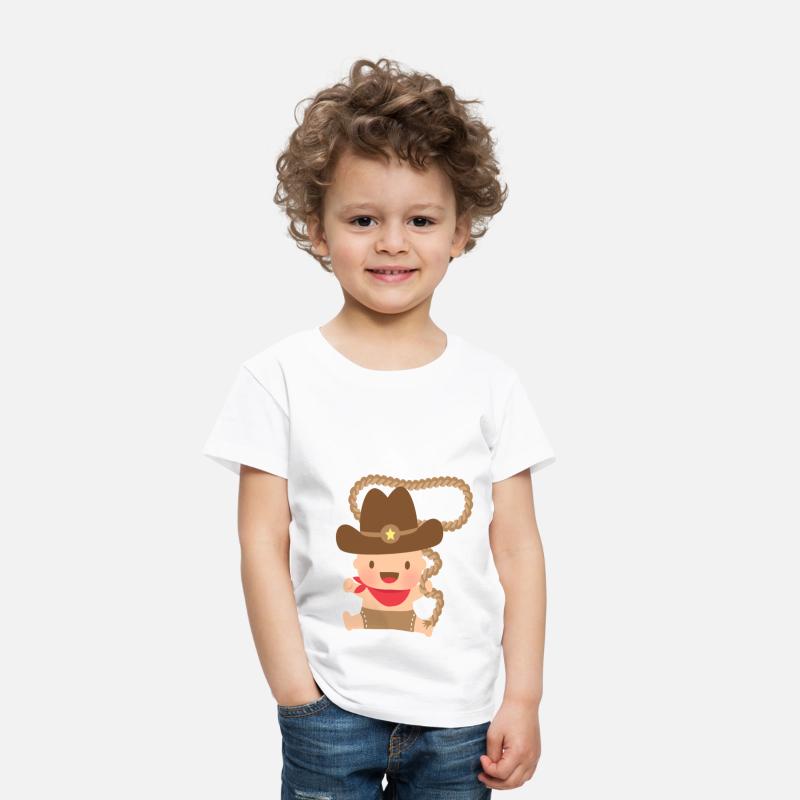 Cute Baby Cowboy Swings Lasso Rope
