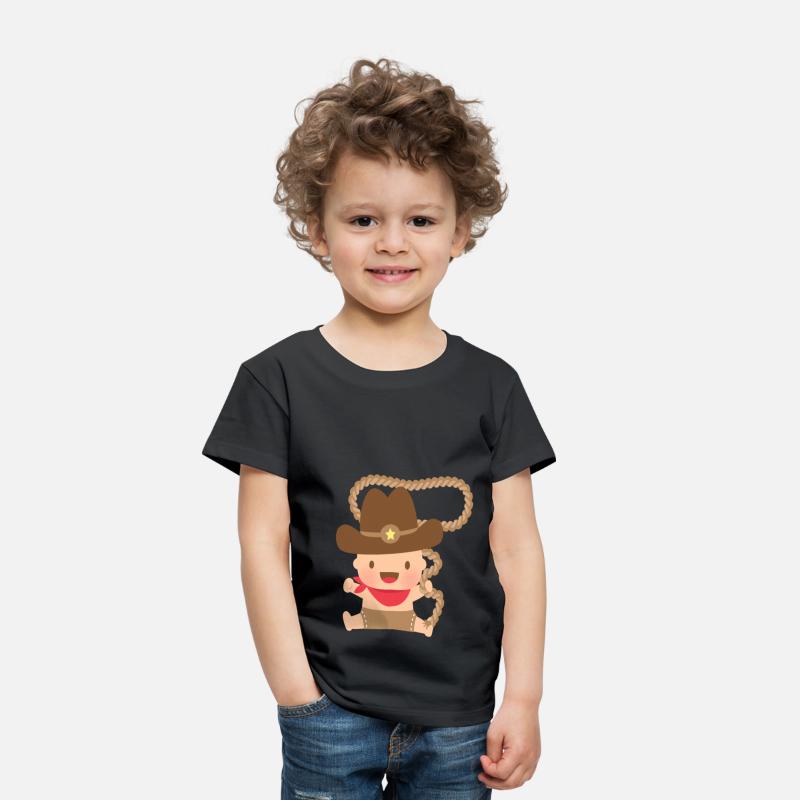 Cute Baby Cowboy Swings Lasso Rope