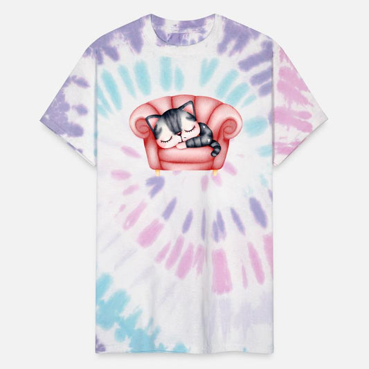 Cute Black Cat Sleeping in Cozy Armchair