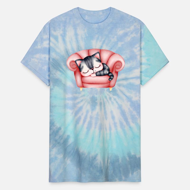 Cute Black Cat Sleeping in Cozy Armchair