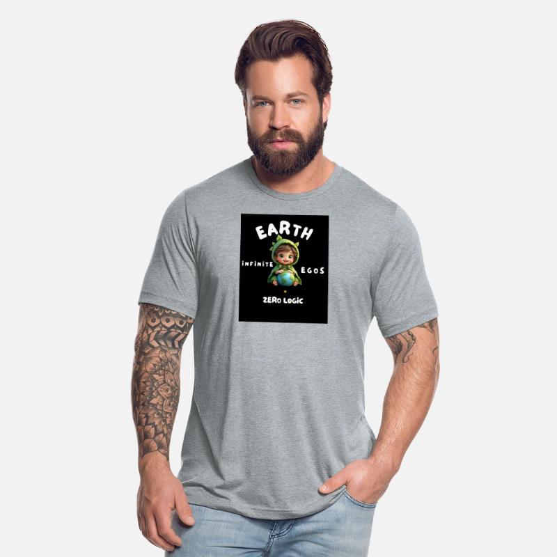 Cute Boy Holding Earth – Ego vs Logic Quote