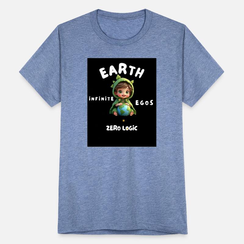 Cute Boy Holding Earth – Ego vs Logic Quote