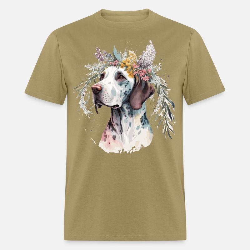 Cute English Pointer Flower Crown Pet Dog Breed Fl
