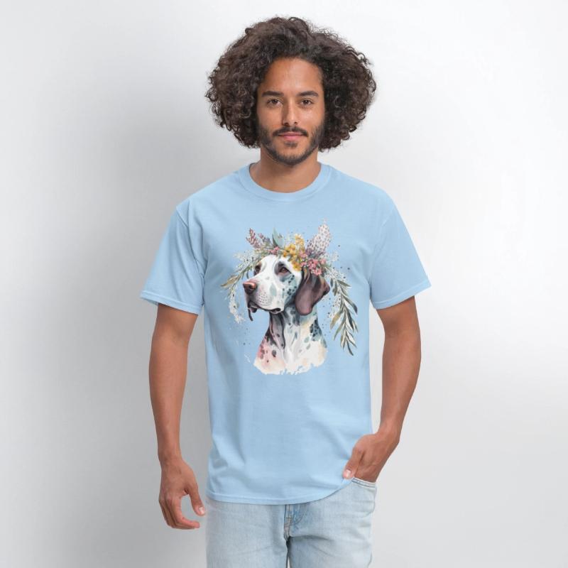 Cute English Pointer Flower Crown Pet Dog Breed Fl