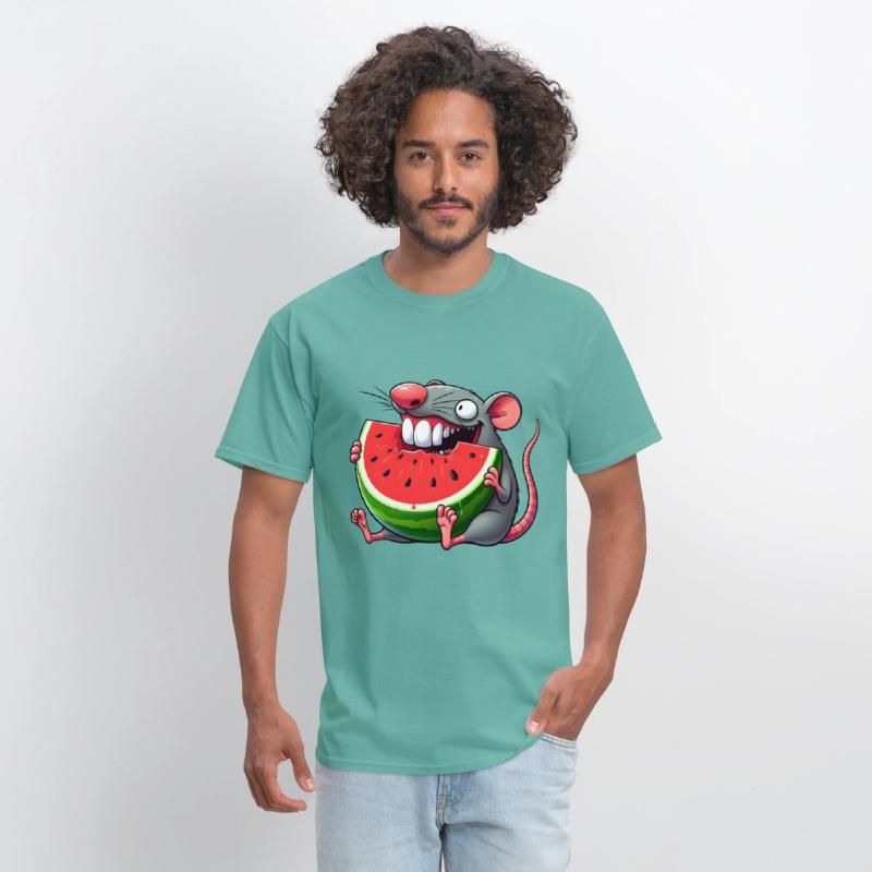 Cute mouse watermelon summer whimsical quirky