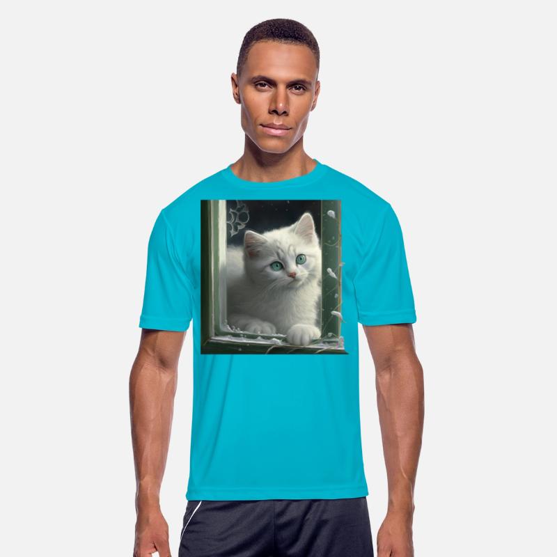 cute white kitten with green eyes