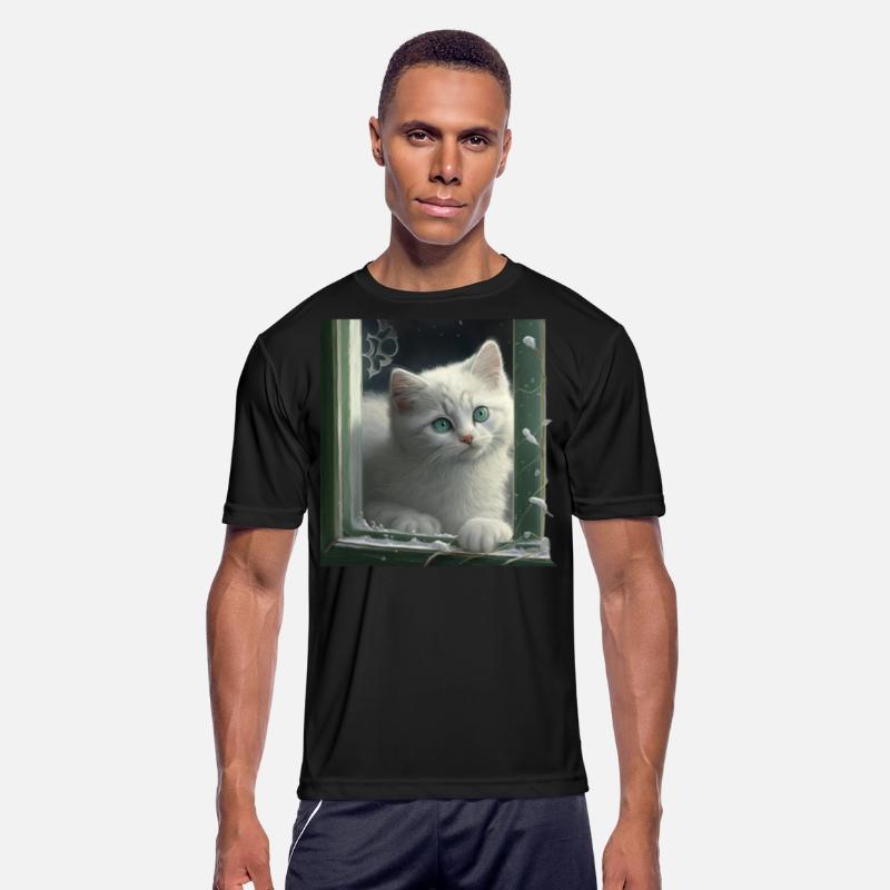 cute white kitten with green eyes