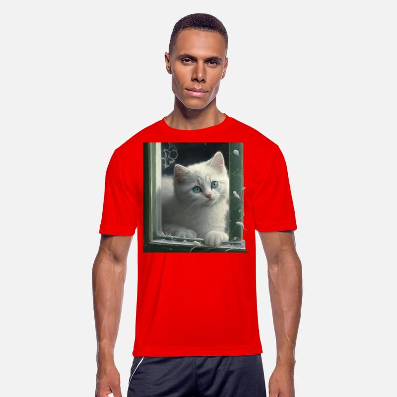 cute white kitten with green eyes