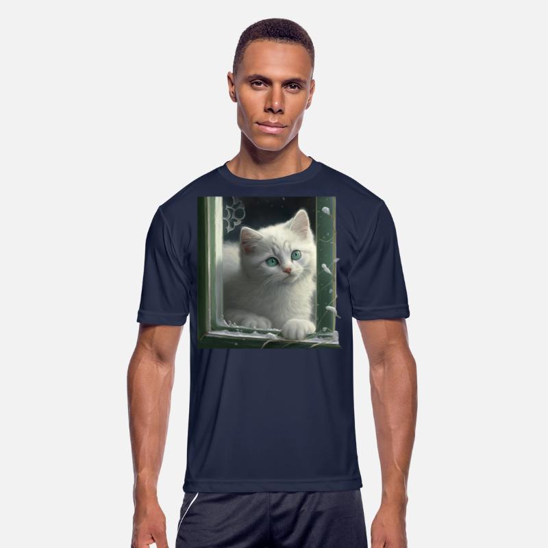 cute white kitten with green eyes