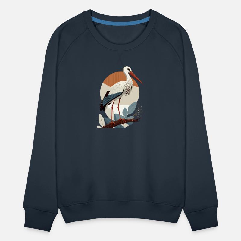 Elegant Stork Illustration for Nature Apparel