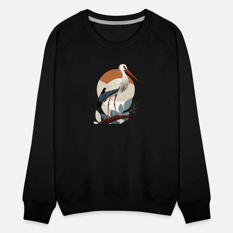 Elegant Stork Illustration for Nature Apparel