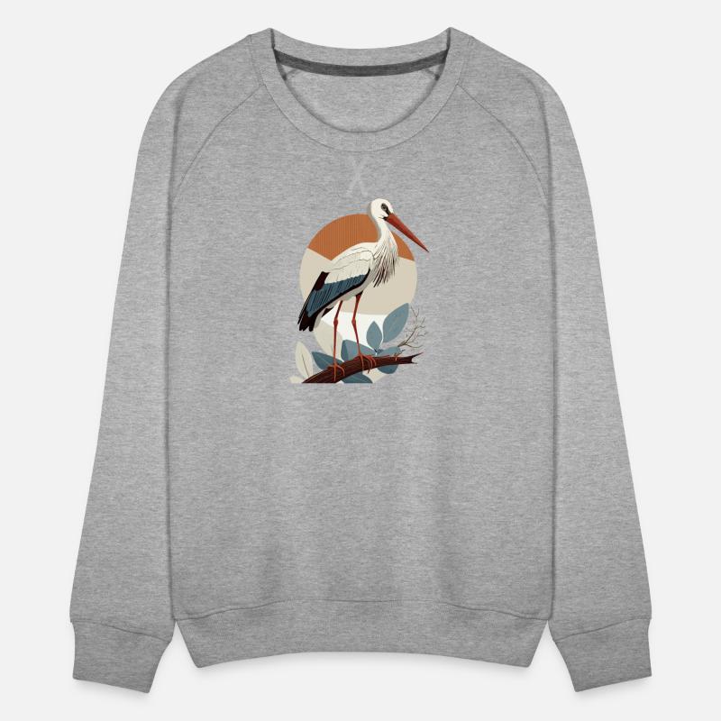 Elegant Stork Illustration for Nature Apparel