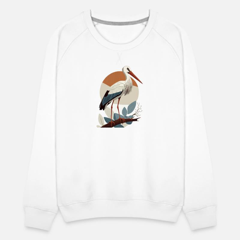 Elegant Stork Illustration for Nature Apparel