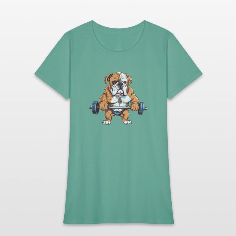 English Bulldog Weightlifting Deadlift Fitness Gym