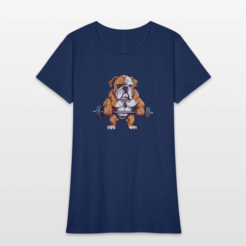 English Bulldog Weightlifting Deadlift Fitness Gym