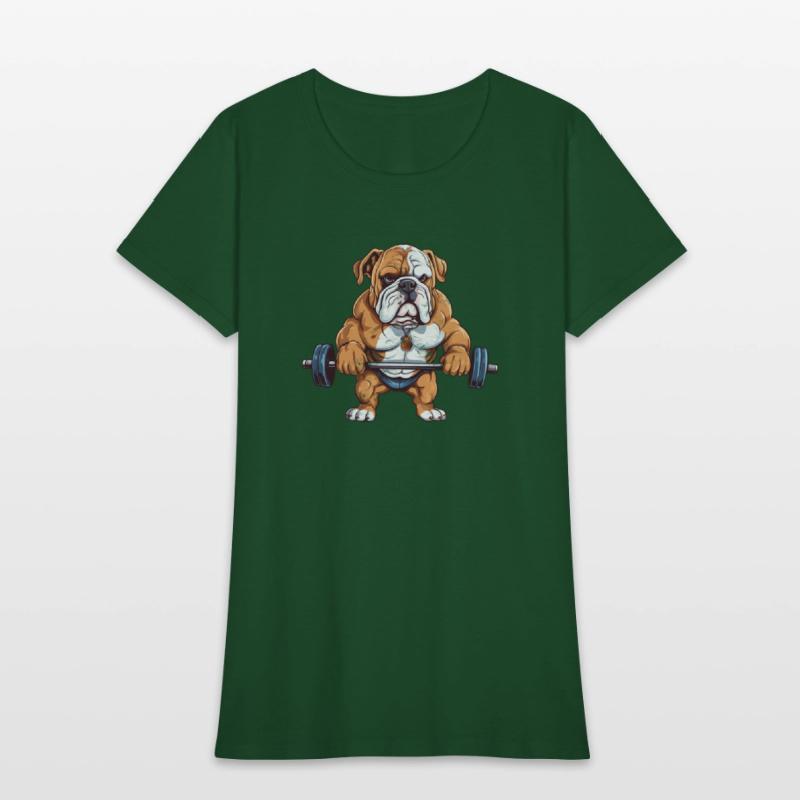 English Bulldog Weightlifting Deadlift Fitness Gym