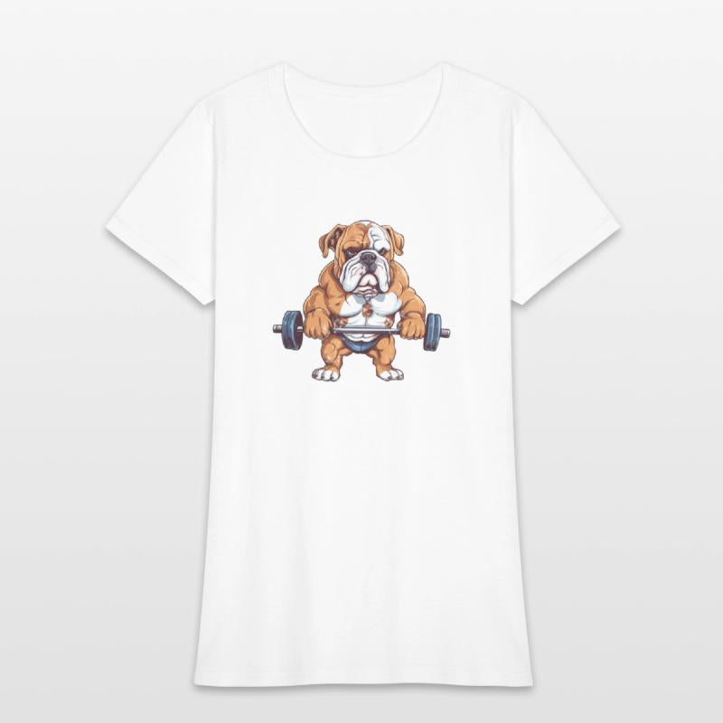 English Bulldog Weightlifting Deadlift Fitness Gym