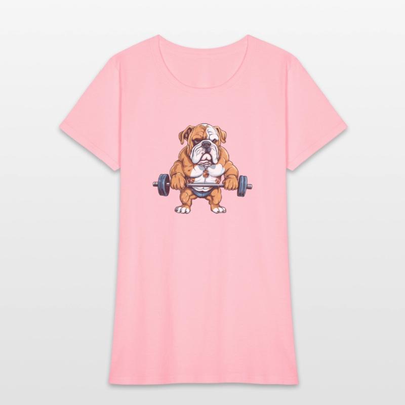 English Bulldog Weightlifting Deadlift Fitness Gym