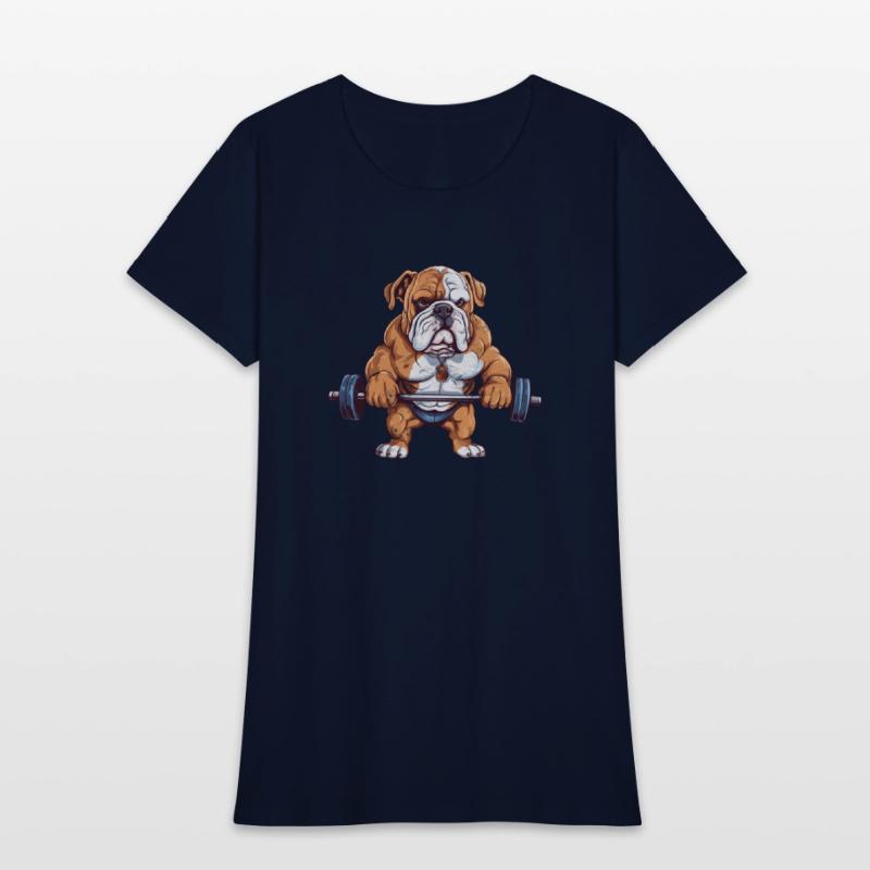 English Bulldog Weightlifting Deadlift Fitness Gym