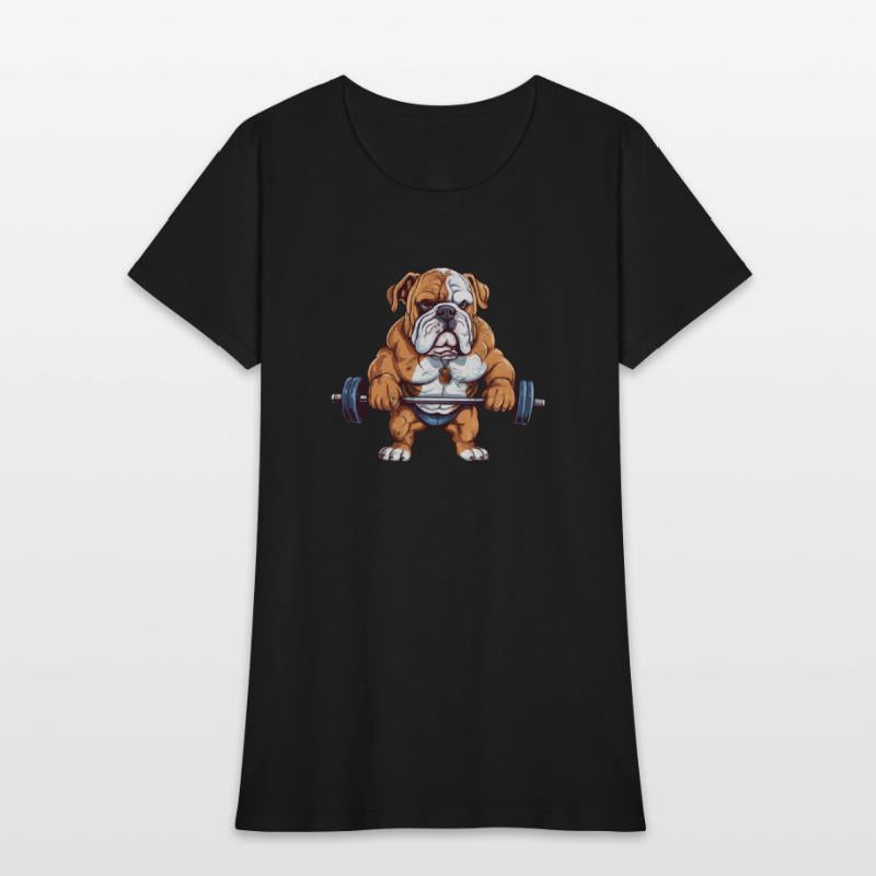 English Bulldog Weightlifting Deadlift Fitness Gym