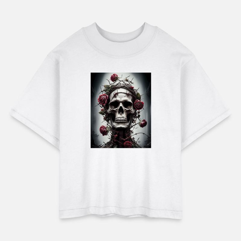 Ethereal Skull with Rose Crown