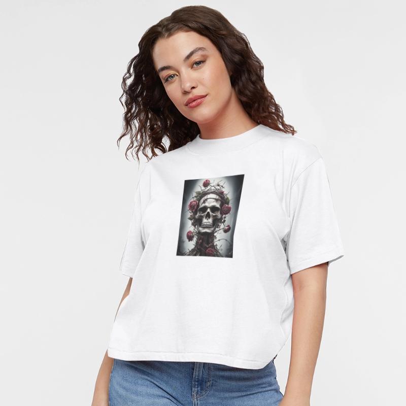 Ethereal Skull with Rose Crown