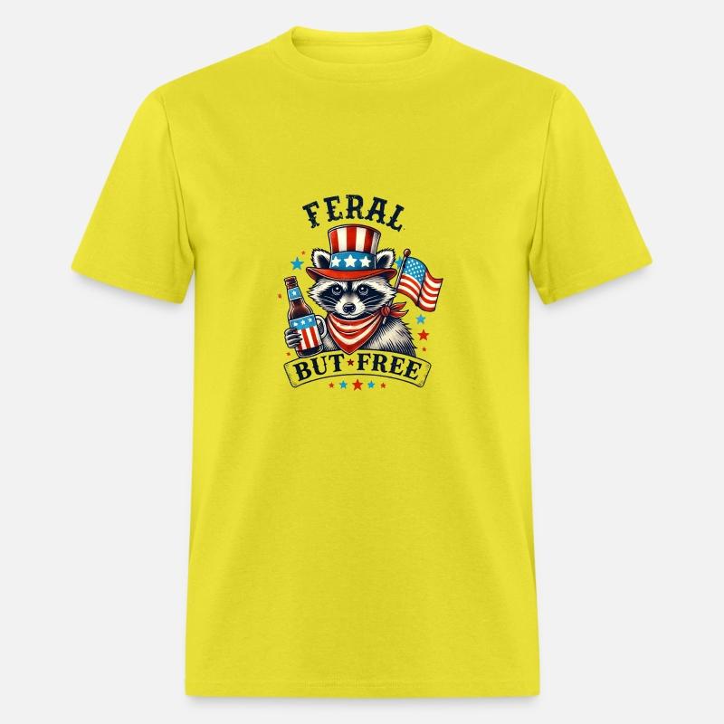 Feral but Free Funny 4th of July Raccoon