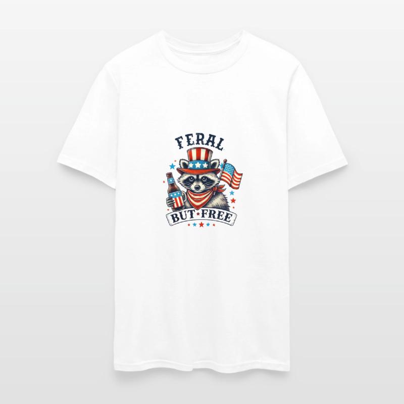 Feral but Free Funny 4th of July Raccoon