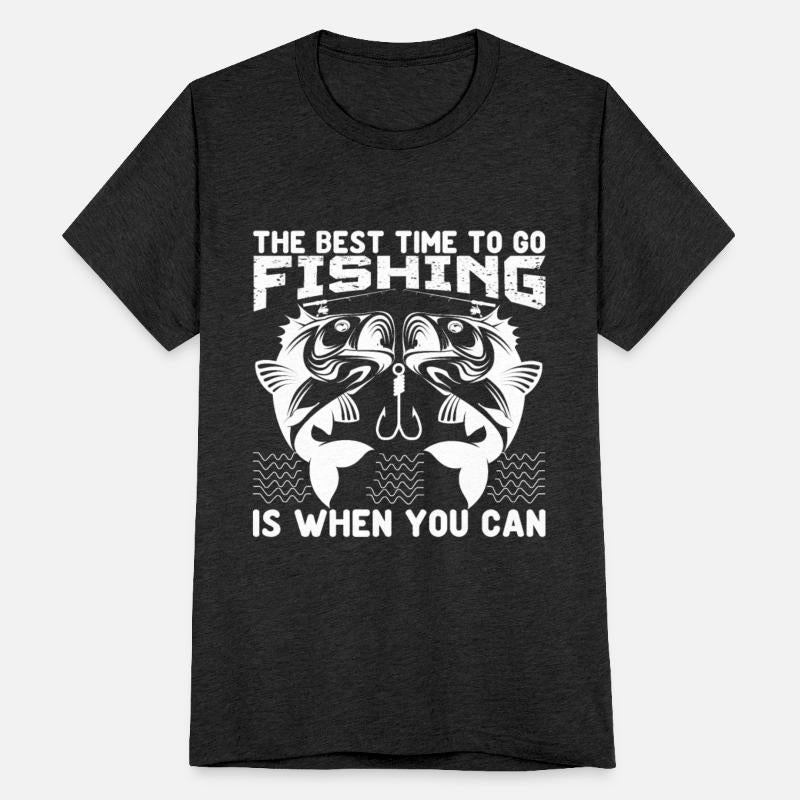 fishing t shirt the best time to go png