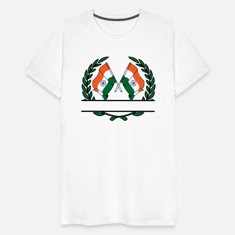 Flags India laurel wreath banner