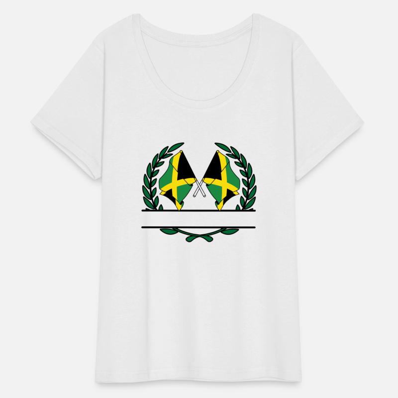 Flags Jamaica in laurel wreath banner